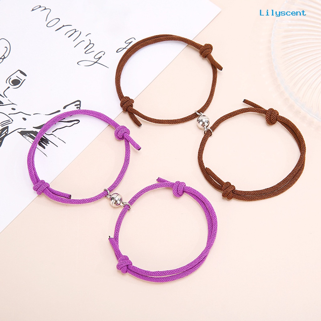 1 Pasang Gelang Tali Tenun Dengan Magnet Untuk Pasangan