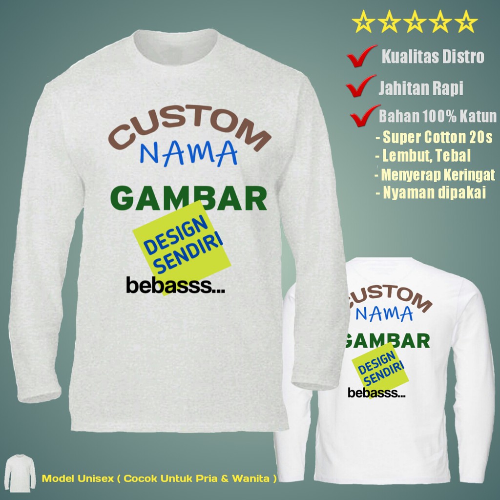 Kaos Custom Tema Ulang Tahun Family Gathering Photo Sablon Printing Lengan Panjang Design Tulisan Ga