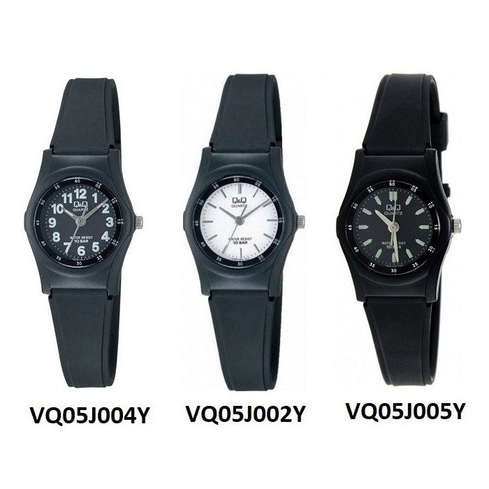 Q&amp;Q Original Jam Tangan Remaja VQ05J Series - Karet- Hitam