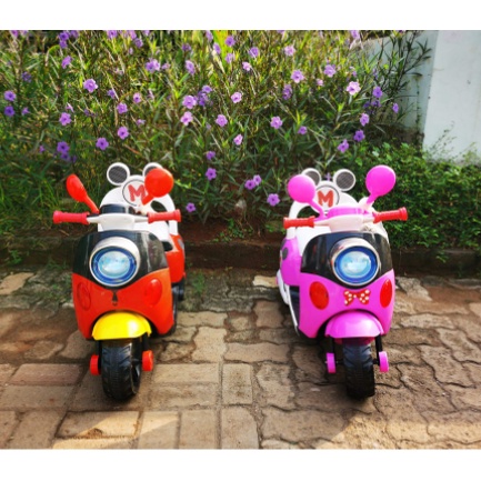 MOTOR AKI ANAK SCOTER KARAKTER MICKY PAKAI REMOTE