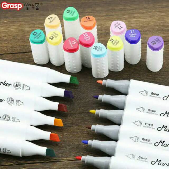 

Spidol Grasp Marker Set 60 colour penebal krayon grasp