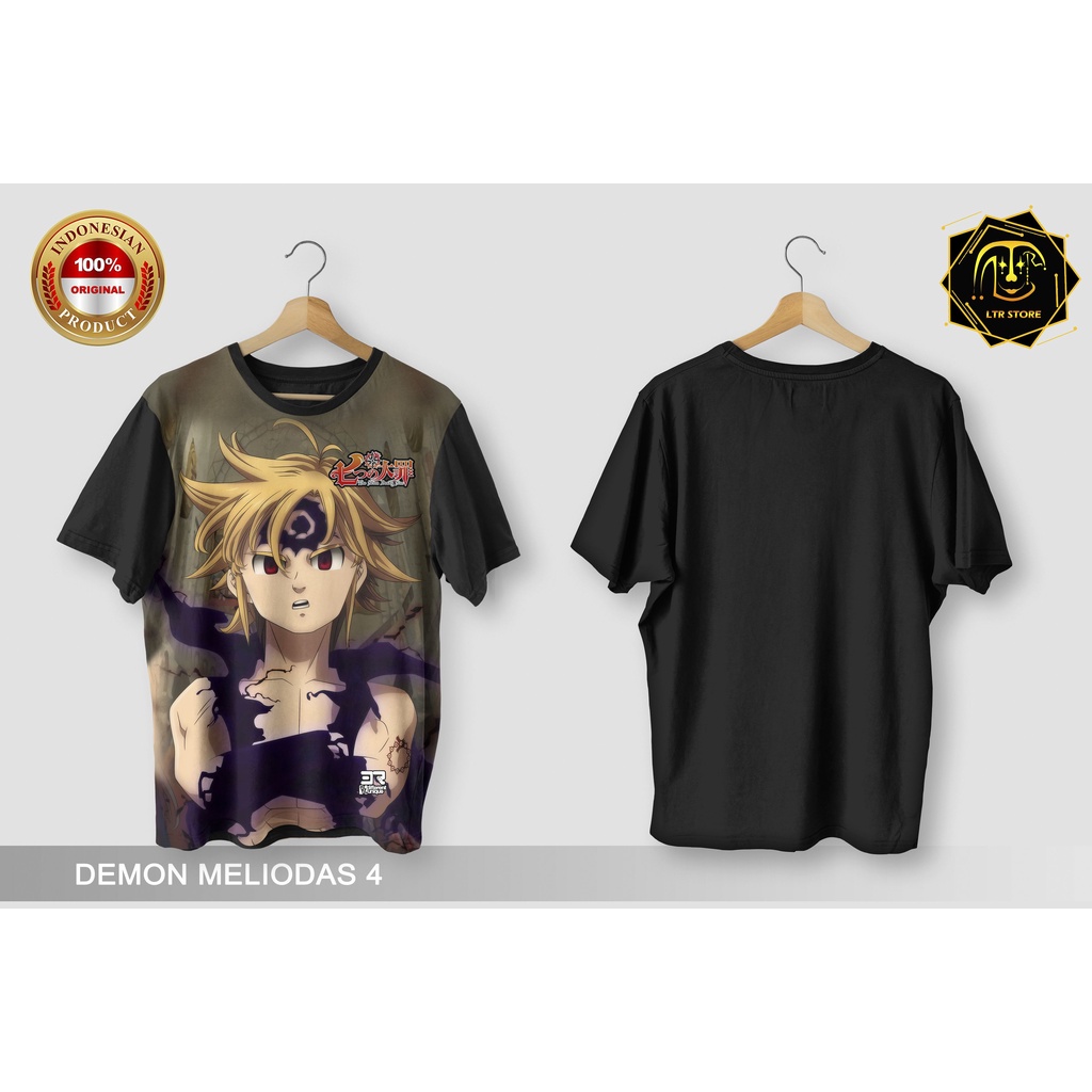 [ BAYAR DI TEMPAT ] BAJU PRINTING GAMBAR ANIME NANATSU NO TAIZAI DEMON MELIODAS 4 - KAOS DISTRO ORIG
