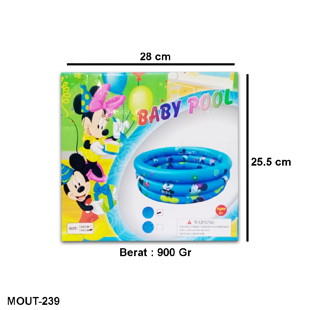 Mainan anak kolam renang karet mini BABY POOL 130CM MOUT-239