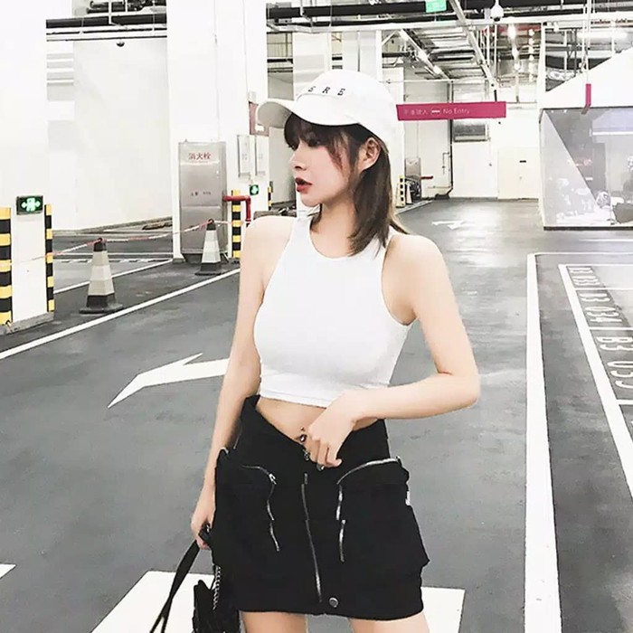 TBI Crop Top Tank Top Wanita Murah Sta Street Wear Baju Lisa Blackpink