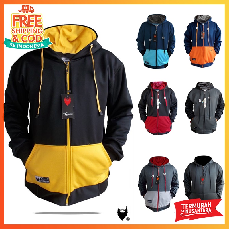 [BISA COD] jaket sweater pria jaket sweater hoodie pria jaket terbaru termurah