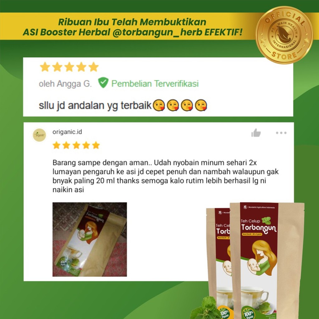 TORTEA : Teh Celup Torbangun ORIGINAL Pelancar ASI Booster Tea Torbangun Herbal Untuk Ibu Menyusui