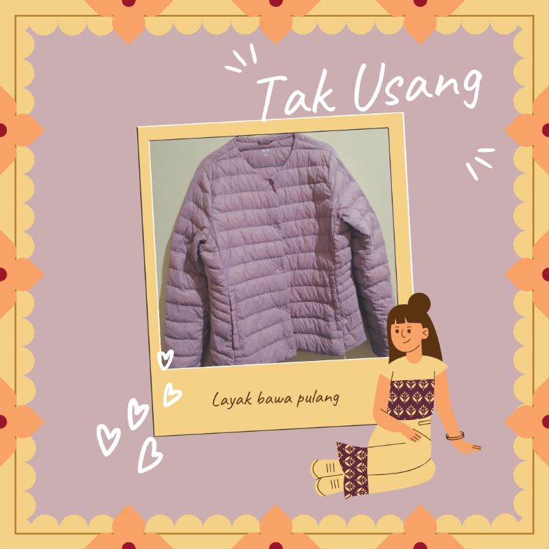 Thrift Jaket Bulu Angsa Second Ultralight Air Down Dusty Pink