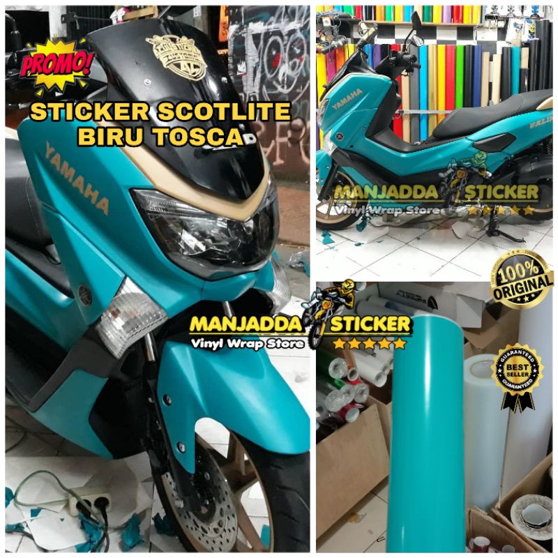 STIKER SKOTLET MOTOR WARNA BIRU TOSCA