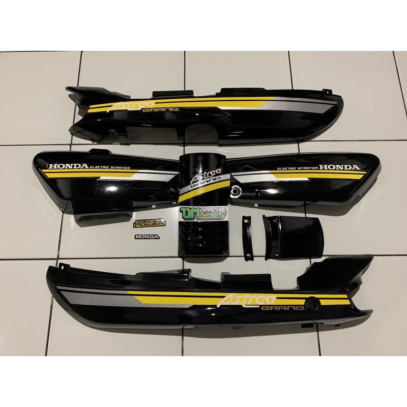 Cover Body honda Astrea Grand Bodi Grand Body honda grand sabit / Body Legenda list kuning silver