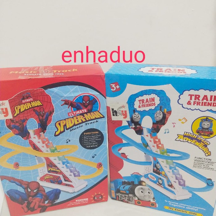 Mainan slide tangga thomas dan spiderman