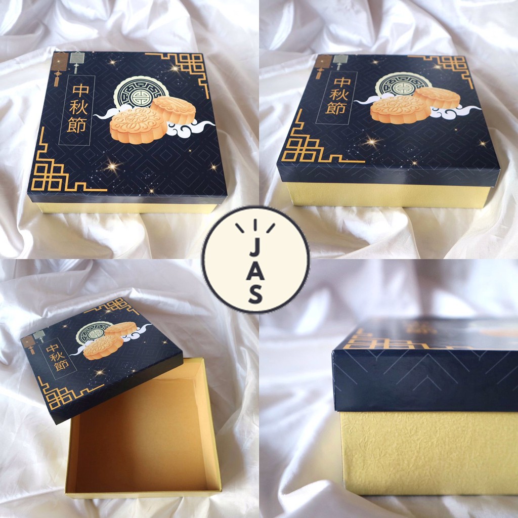 

kotak mooncake 20x20x6,5 hard box / hand made / box mooncake box isi 4