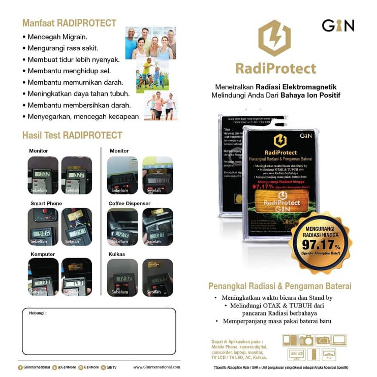 RadiProtect Penangkal Radiasi dan Pengaman Baterai Handphone Laptop