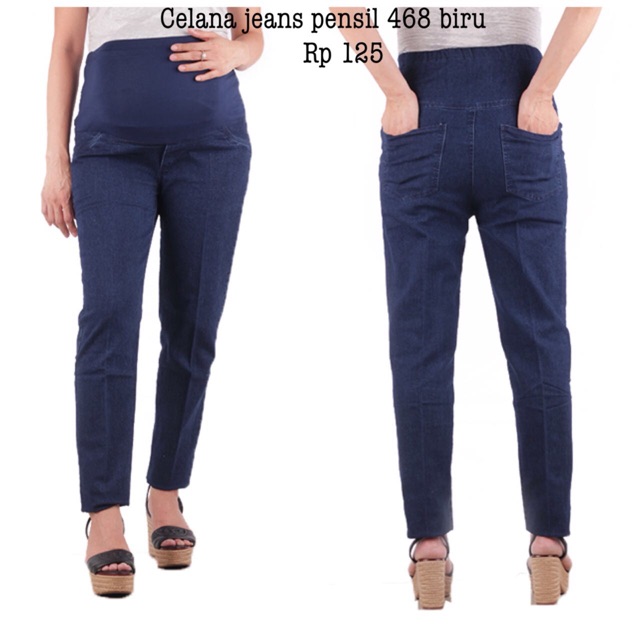 Celana hamil skinny 468 biru