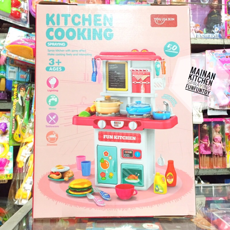 Mainan anak Spraying Mist Kitchen/Kitchen set bisa keluar asap ukuran besar
