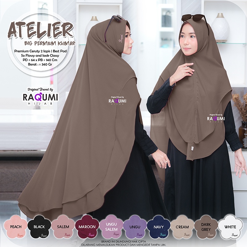 (KHIMAR 2 LAYER ) ATELIER PREMIUM KHIMAR BY RAQUMI HIJAB