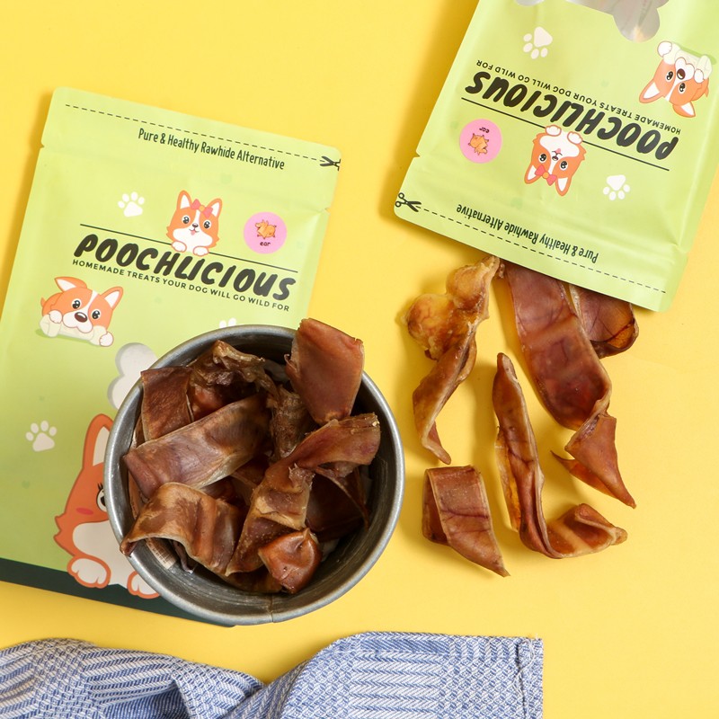 Poochlicious Pig Ear Stripes / Pig Ear / Kuping Babi / Dog Snack/ Cemilan Anjing / Snack Anjing