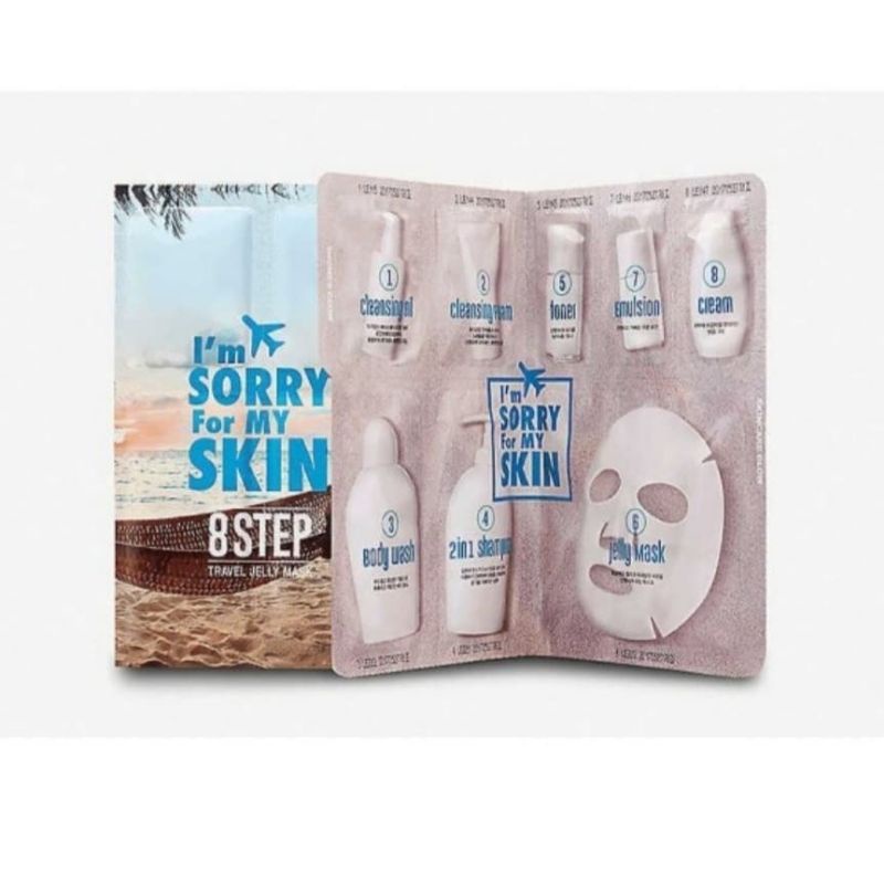 I'm sorry for my skin 8 step travel jelly mask paket perawatan wajah