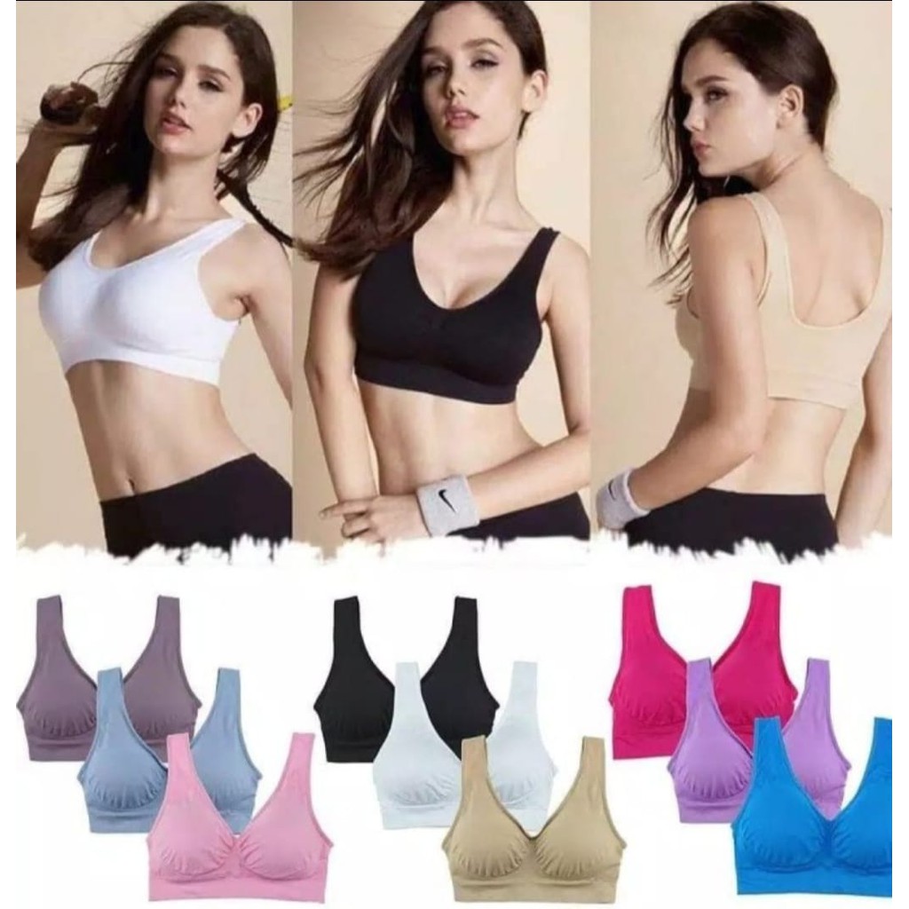 JENIE JAPAN SPORT PUSH UP BRA  1 SET ISI 3 PCS ORIGINAL