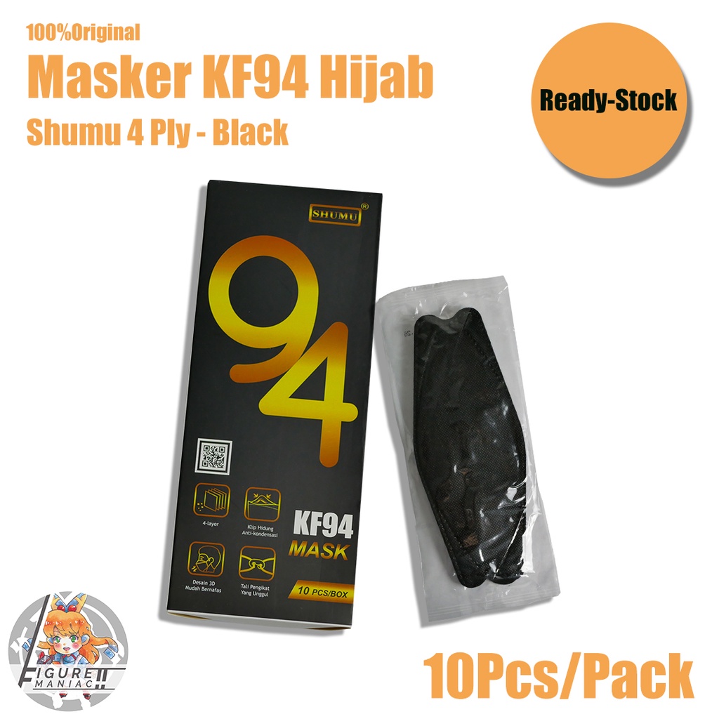 Masker KF94 Hijab Shumu Headloop Warna Single Pack isi 10