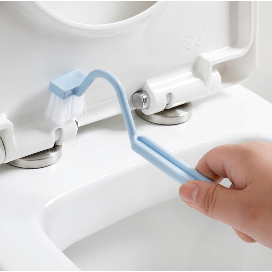 SUBR s shaped brush toilet pembersih kloset bengkok u sikat pembersih - Biru