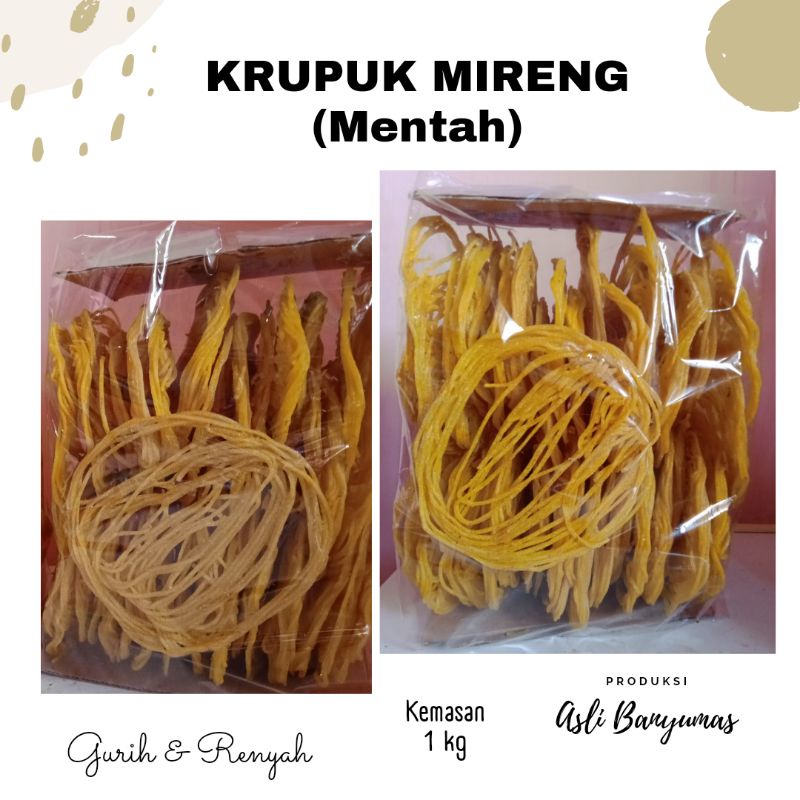 

KERUPUK MIRENG MENTAH (1KG) | KHAS BANYUMAS | HARGA TERJANGKAU | FREE GIFT MIN. BELANJA 50K (all item)