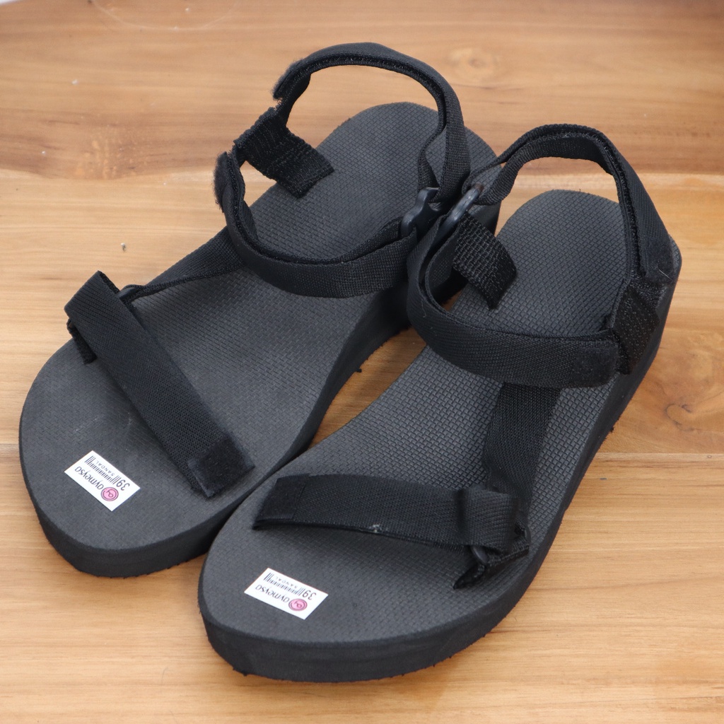 sandal tevi wedges gunung wanita empuk murah tali import sendal kekinian casual terbaru tebal 3cm