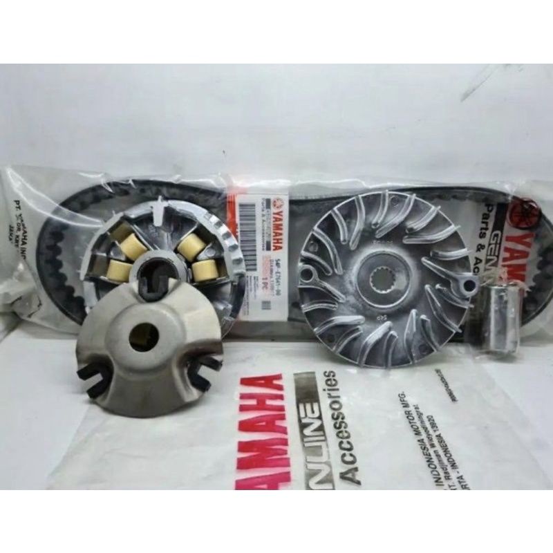 Paket CVT Vanbelt Mio J Mio GT Fino X Ride & Rumah Roller Assy Set Plus Kipas Rumah Roller Original