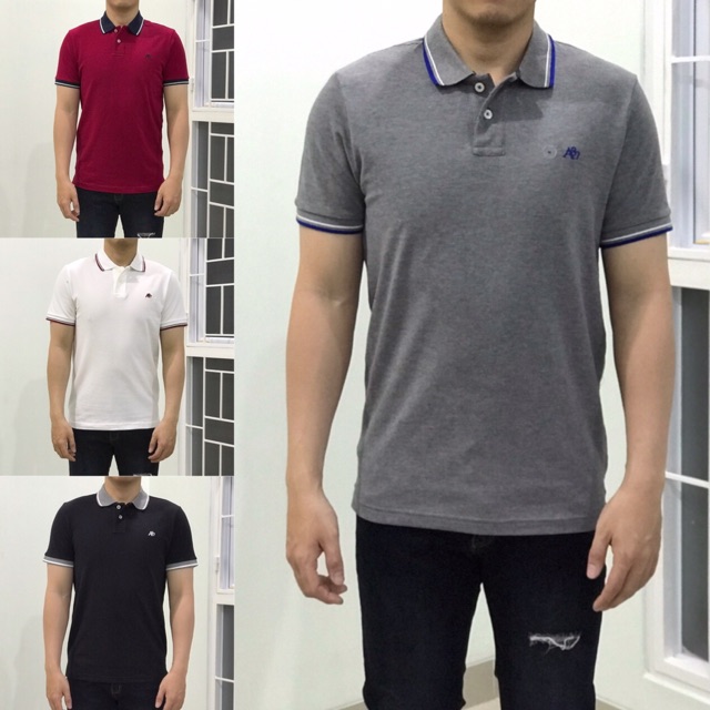 A87 Mens Slim Double Tipped Pique Polo Shirts