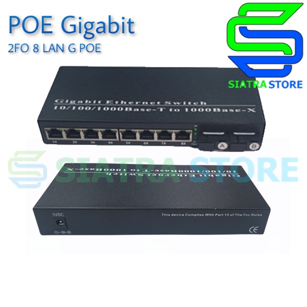 Media Converter 2 FO 8 Gigabit POE|2 FO 8 POE Gigabit|2FO 8G POE