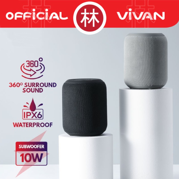 Vivan VS12 360° Surround Sound IP6X Waterproof Speaker Bluetooth 5.0