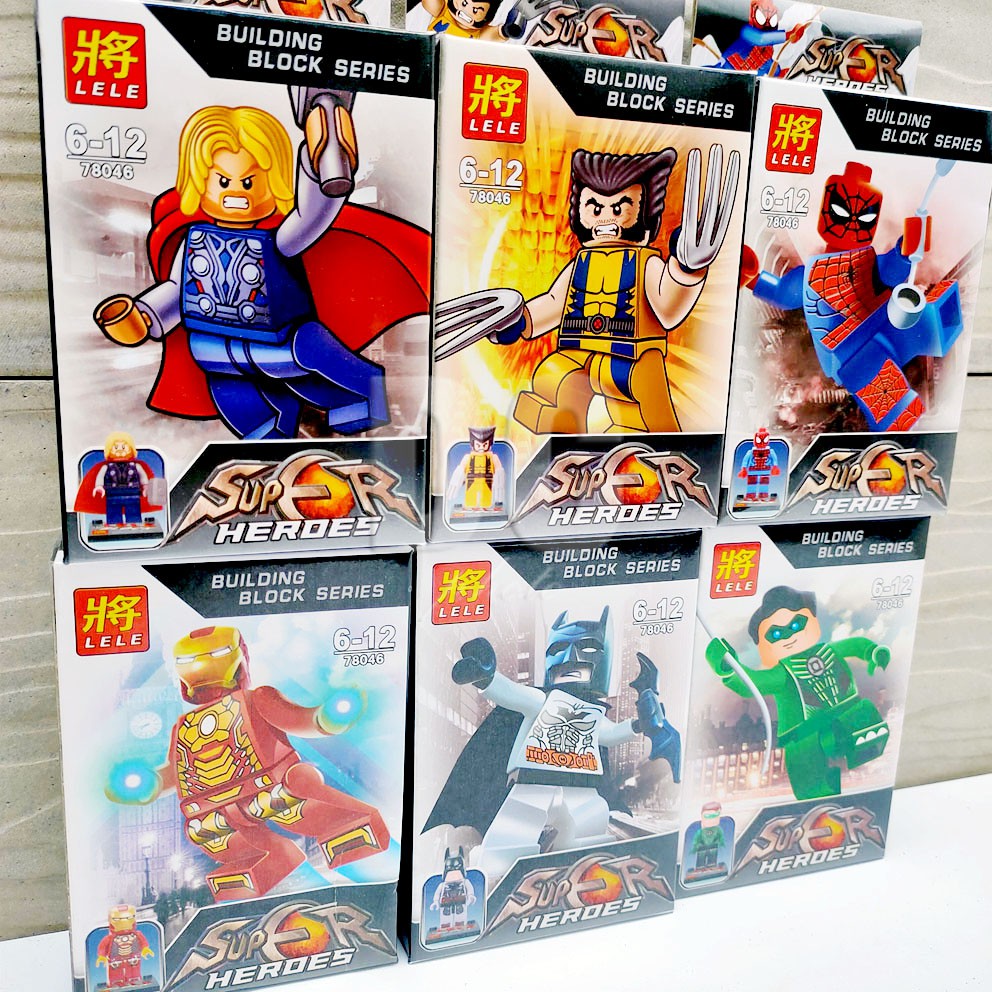 Building Blocks Series Super Heroes 6in1 Mainan Lego Bricks Mini Figure Avengers Superhero