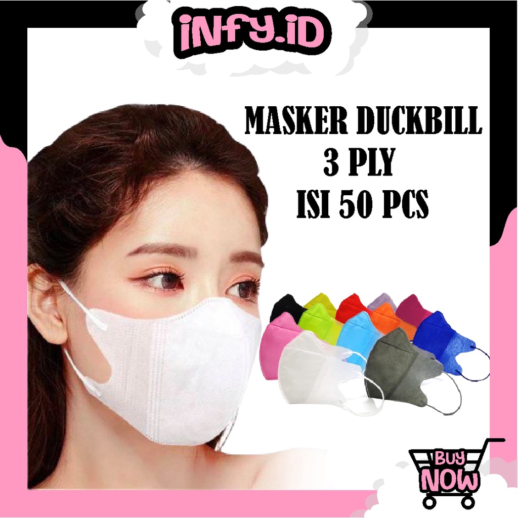 INFY -  R482 MASKER ARTIS KOREA DUCKBILL EXTRA NYAMAN DAN GLAMOURS MASKER KEKINIAN READY STOCK