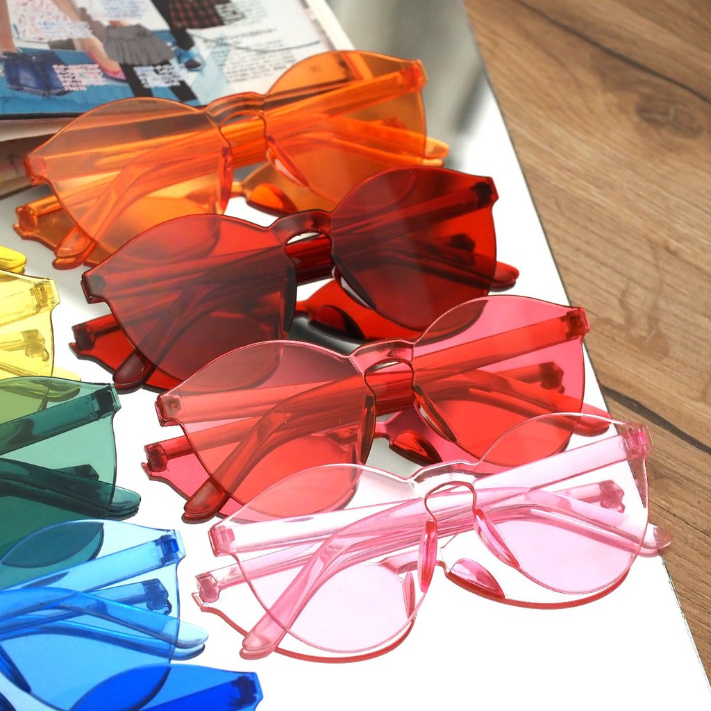 Kacamata Jelly Pria Wanita Kacamata Fashion Murah / Kaca Mata Candy Sunglasses Korea Warna Warni-2