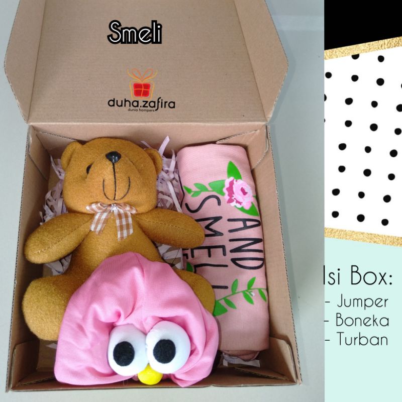 Duha Zafira Hampers bayi/ gift baby born/ baju bayi/ jumper baby girl/ kado lahiran/ kado ultah anak/ gift set/ set baju bayi/ gift box/ Hampers baby girl/ hadiah lahiran/ kado unik ini-Smeli - Girl
