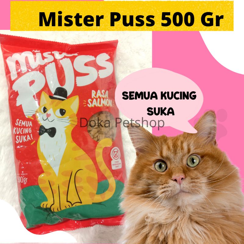 Mister Puss Makanan Kucing Mister Puss Rasa salmon 500 Gr