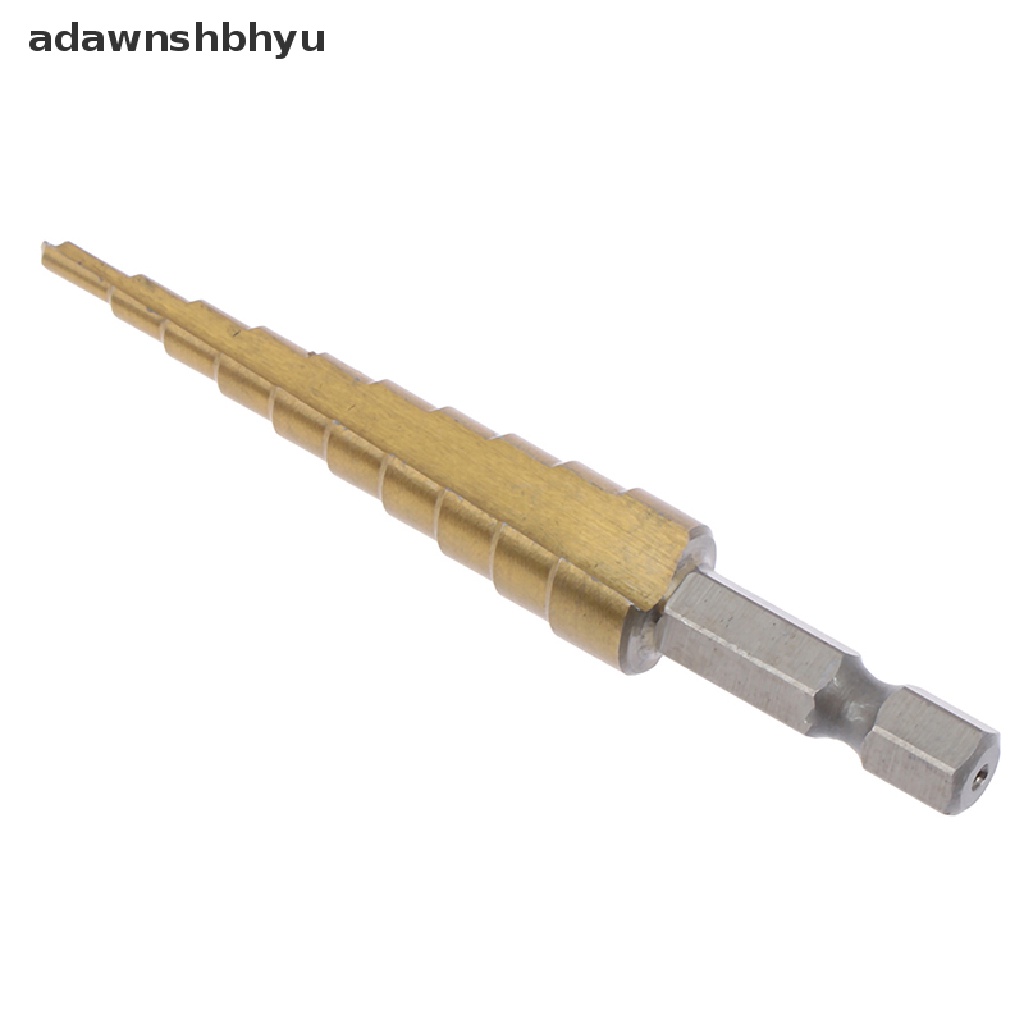 Adawnshbhyu 3-12mm Coated Stepped Drill Bits Hex Handle Mata Bor Besi Alat Listrik