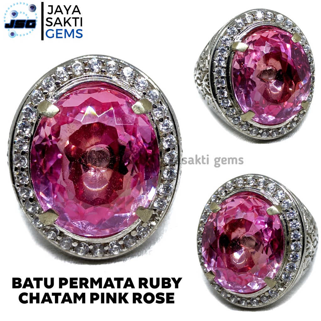 Batu Permata Akik Ruby Chatam Pink Rose Cutting RPS01