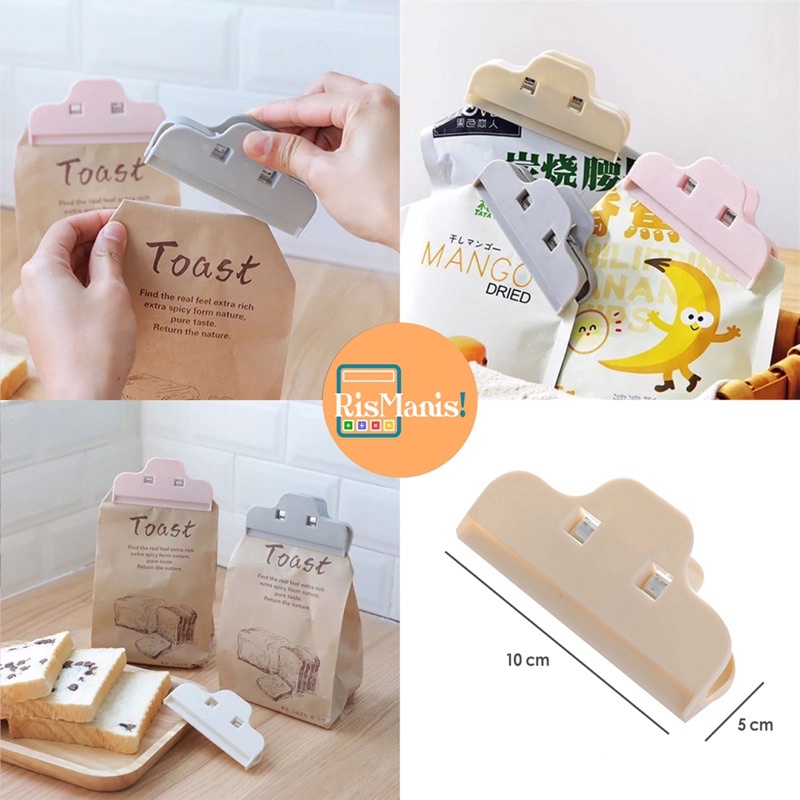 PORTABLE PLASTIC CLAMP - Klip Jumbo Penjepit Kemasan Segel Sealer Plastik Penutup Bungkus Snack Roti