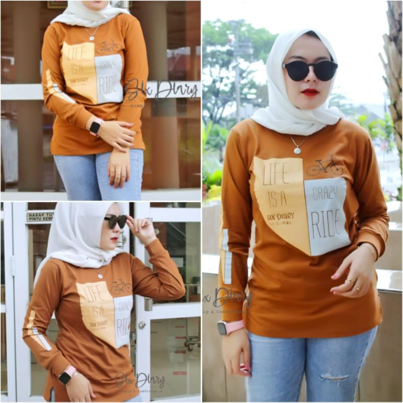 KAOS WANITA TANGAN PANJANG SIXDIARY STLYE ZOLAQU