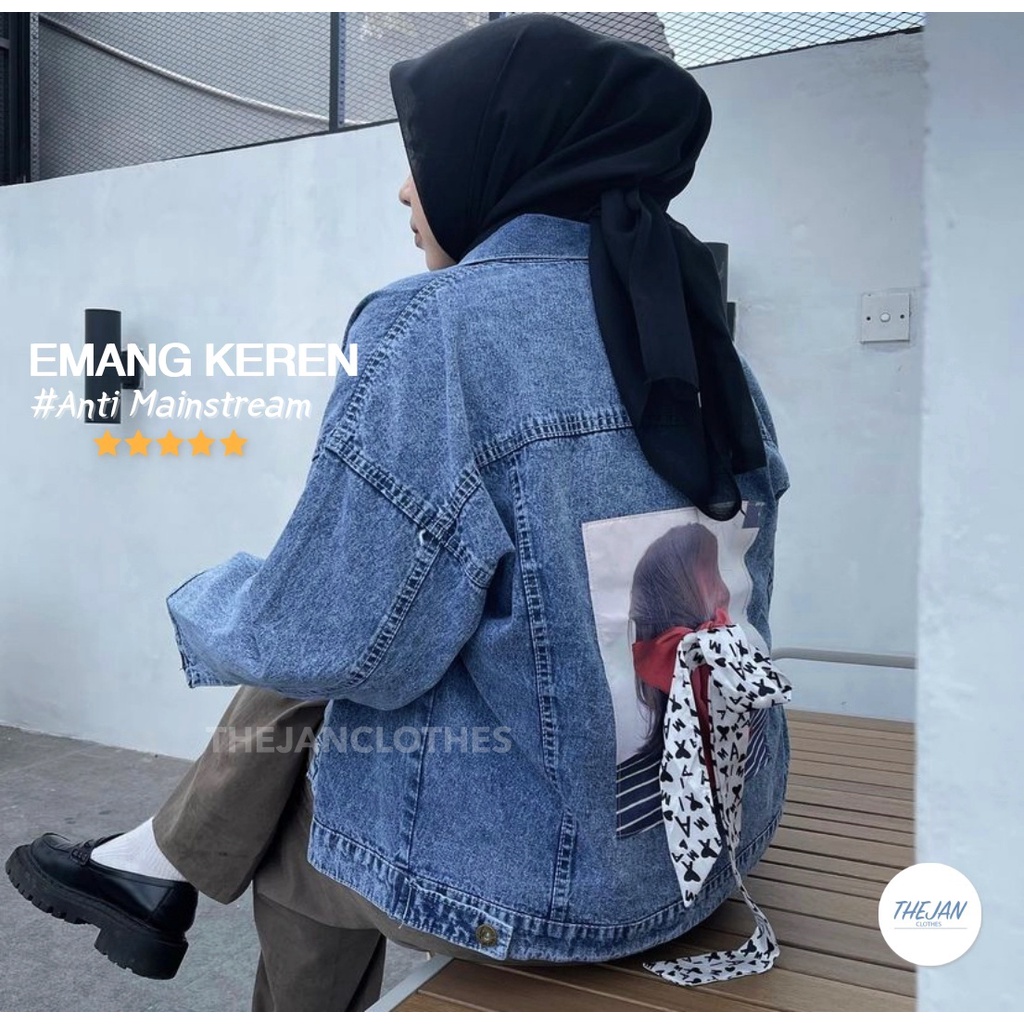 (ORIGINAL) Oversize Alabama jacket jeans wanita by Genijeans