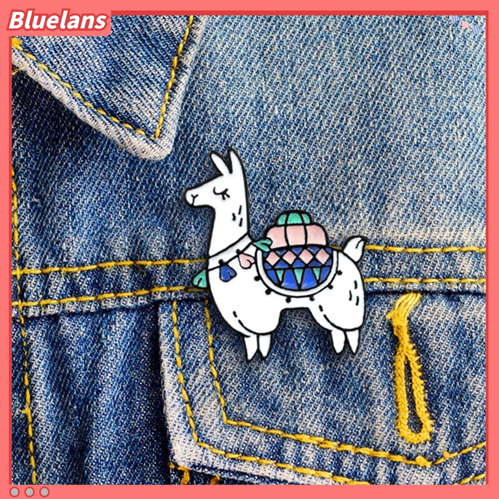 Bros Pin Enamel Bentuk Kartun Alpaca Untuk Dekorasi Jaket Denim