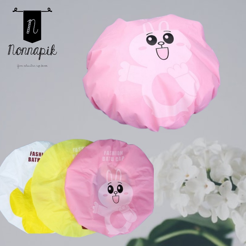 Shower Cap Korea Lucu / Topi Mandi Karakter / Penutup Rambut Murah