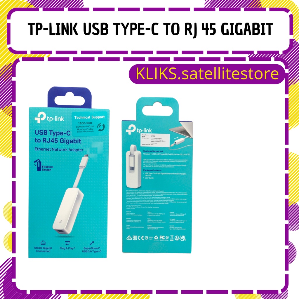 USB TYPE C TO RJ45 LAN GIGABIT TPLINK UE300C