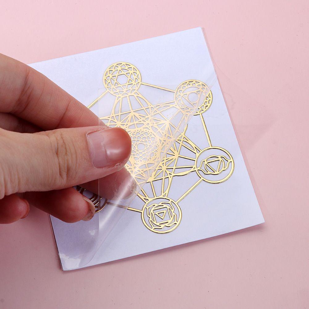 Solighter Metal Copper Sticker DIY Membuat Bahan Motif Bunga Hidup Warna Emas Stiker Energi