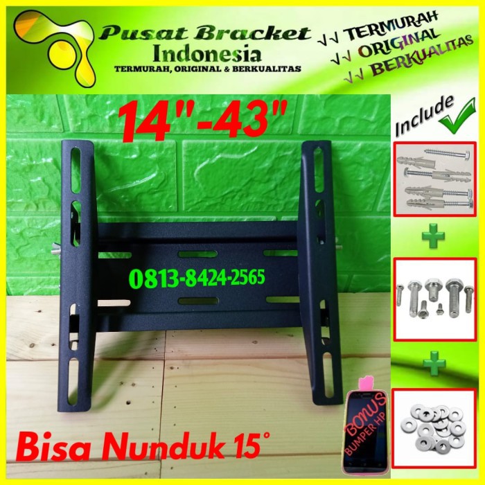 Bracket TV 14&quot; s/d 43&quot; Universal Bisa Nunduk | SUPER TEBAL | IZ.PN-001