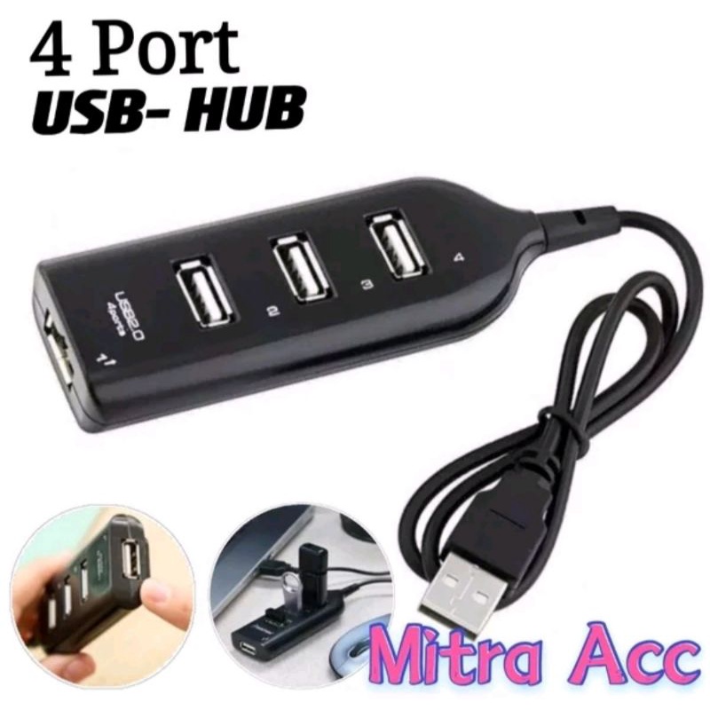 USB HUB 4 Port 2.0 High Speed 1M - Penambah Port USB For PC Laptop