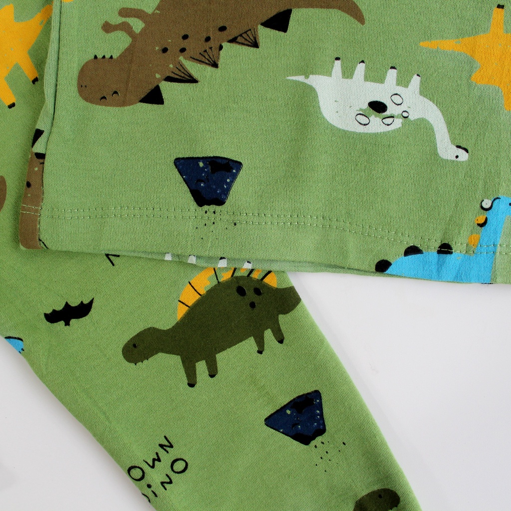 Baju Tidur Piyama Anak Premium Set DINO Bahan Katun Piyama Anak Gambar Lucu Baju Tidur Anak Bahan Katun