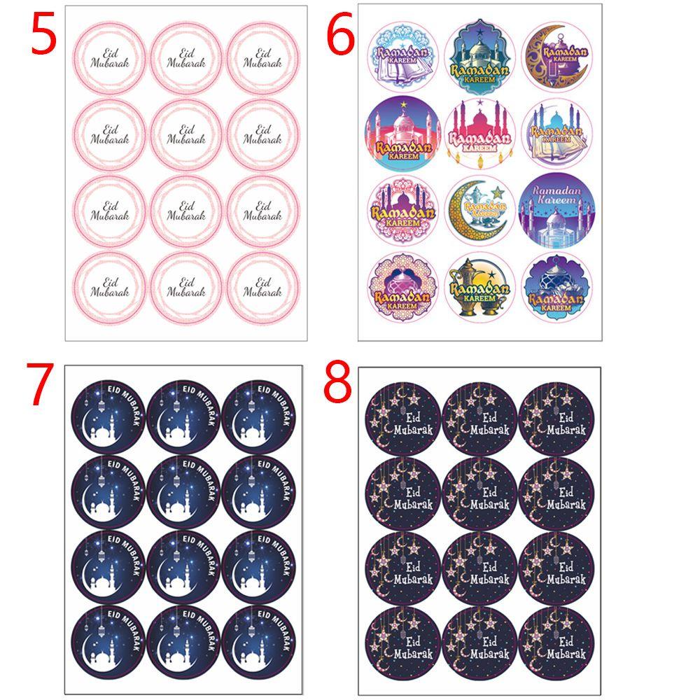 Nanas 120Pcs Sticker Lebaran Eid Mubarak Label Muslim Ramadhan