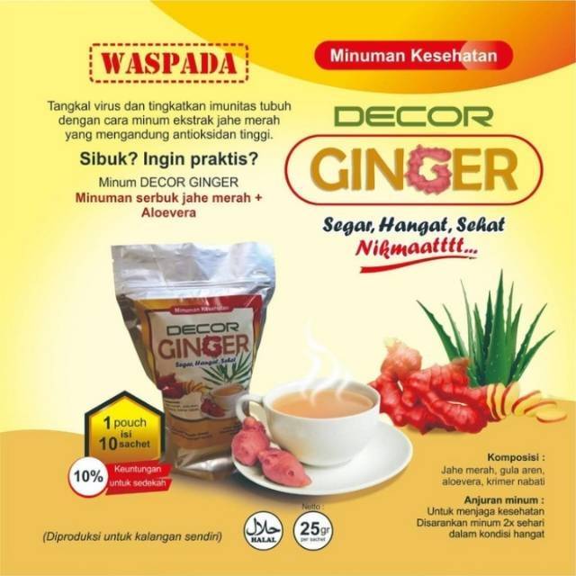 

Extrak Jahe Merah Decor Ginger + Aloevera