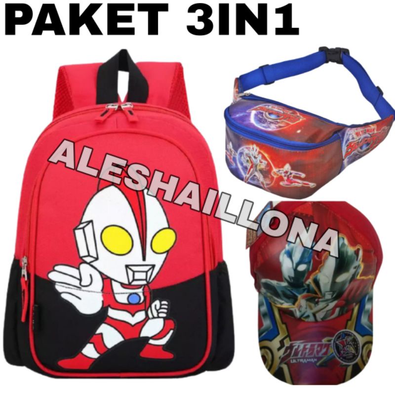 Tas ransel anak karakter gratis waistbag topi - tas ransel anak Sekolah